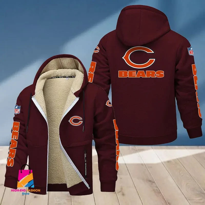Chicago Bears Multicolor Premium Thick Zip-Up Hoodie ANZTZH006