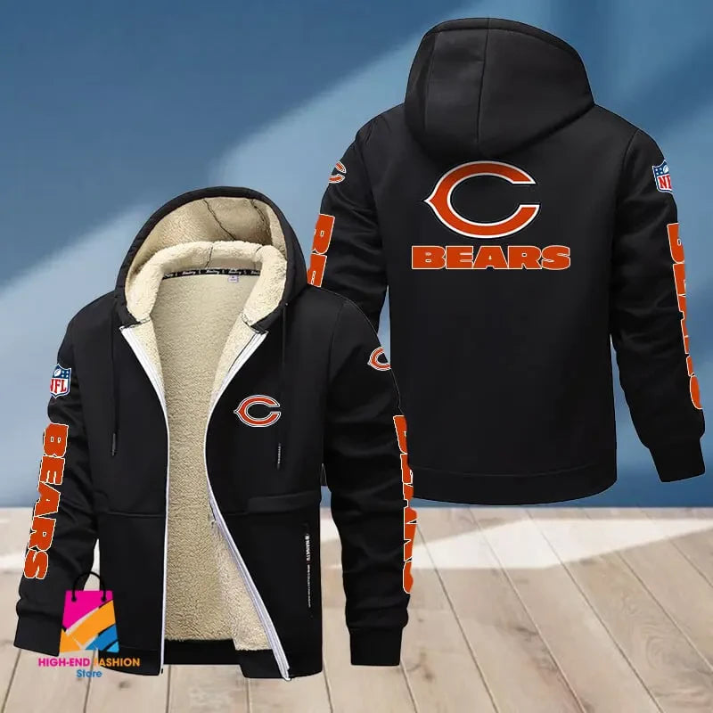 Chicago Bears Multicolor Premium Thick Zip-Up Hoodie ANZTZH006