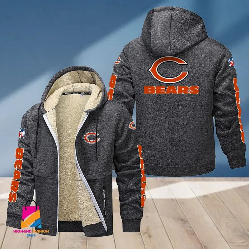 Chicago Bears Multicolor Premium Thick Zip-Up Hoodie ANZTZH006