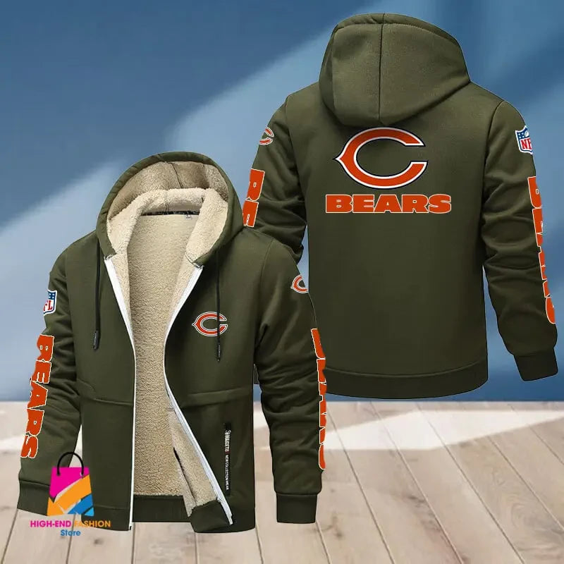 Chicago Bears Multicolor Premium Thick Zip-Up Hoodie ANZTZH006