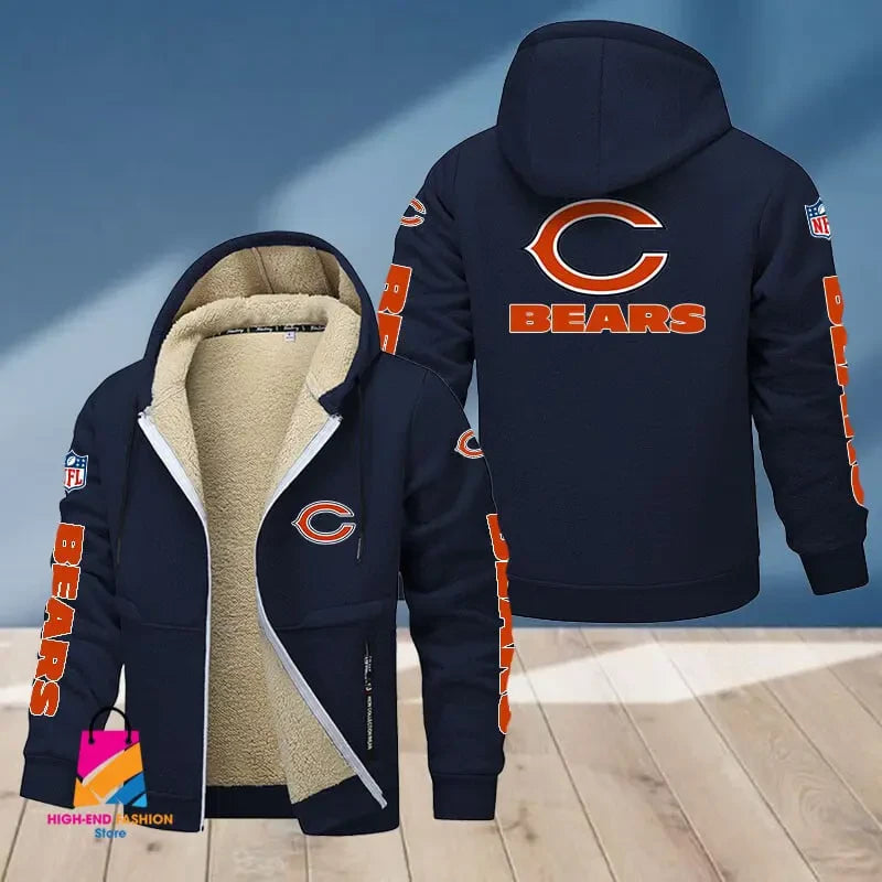 Chicago Bears Multicolor Premium Thick Zip-Up Hoodie ANZTZH006