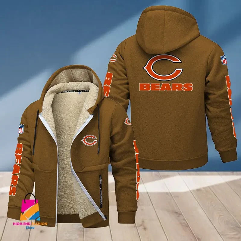 Chicago Bears Multicolor Premium Thick Zip-Up Hoodie ANZTZH006