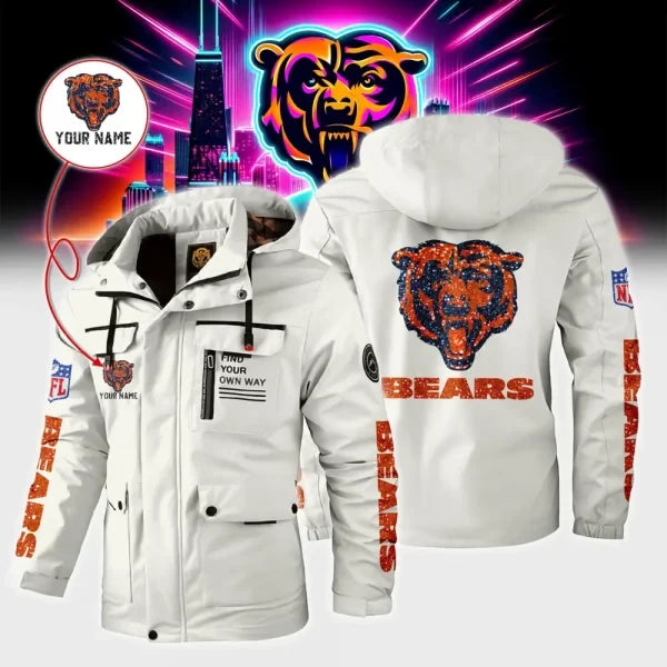 Chicago Bears Personalized Winter Windbreaker Jacket ANZWWJ006