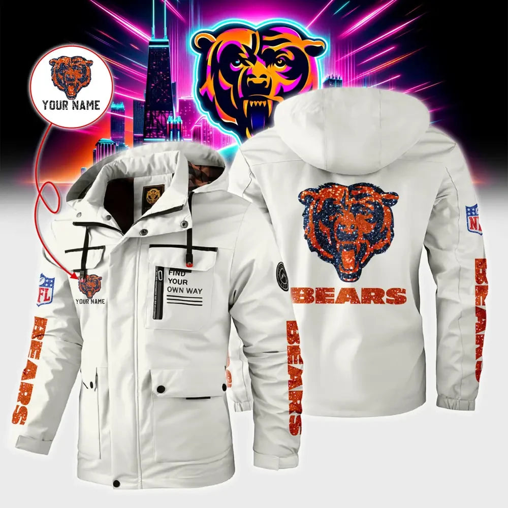 Chicago Bears Personalized Winter Windbreaker Jacket ANZWWJ006
