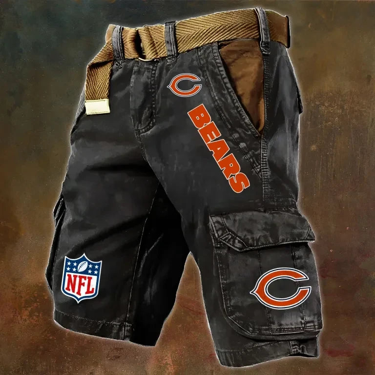 Chicago Bears Pocket Print Cargo Shorts (Belt Not Included) S9MCS006
