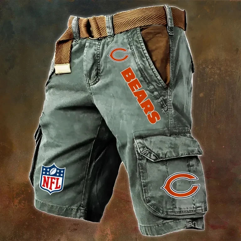 Chicago Bears Pocket Print Cargo Shorts (Belt Not Included) S9MCS006