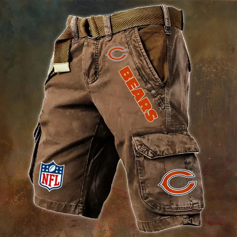 Chicago Bears Pocket Print Cargo Shorts (Belt Not Included) S9MCS006