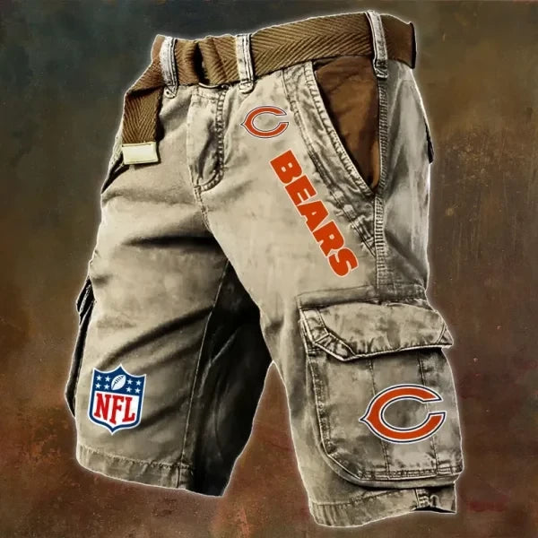 Chicago Bears Pocket Print Cargo Shorts (Belt Not Included) S9MCS006