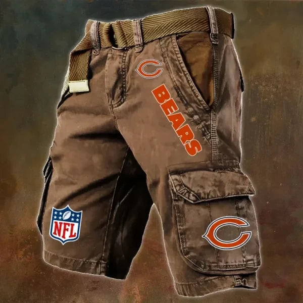 Chicago Bears Pocket Print Cargo Shorts (Belt Not Included) S9MCS006