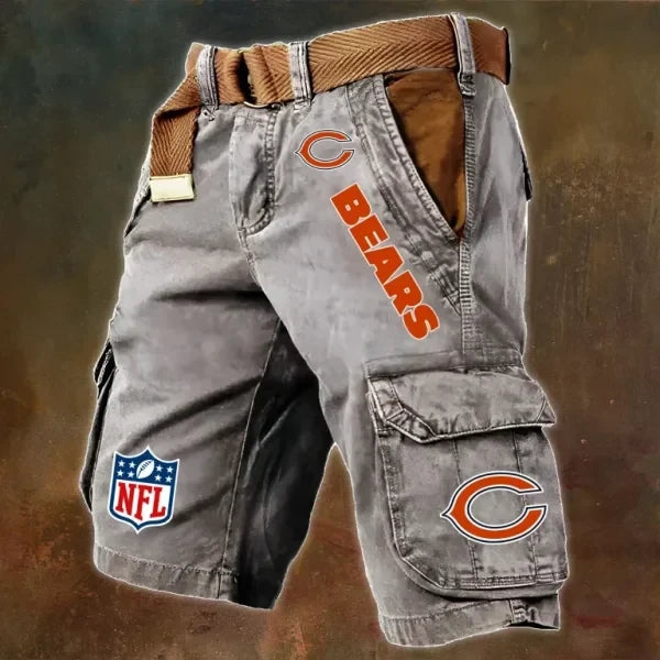Chicago Bears Pocket Print Cargo Shorts (Belt Not Included) S9MCS006