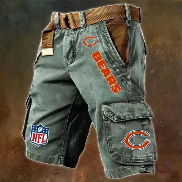 Chicago Bears Pocket Print Cargo Shorts (Belt Not Included) S9MCS006
