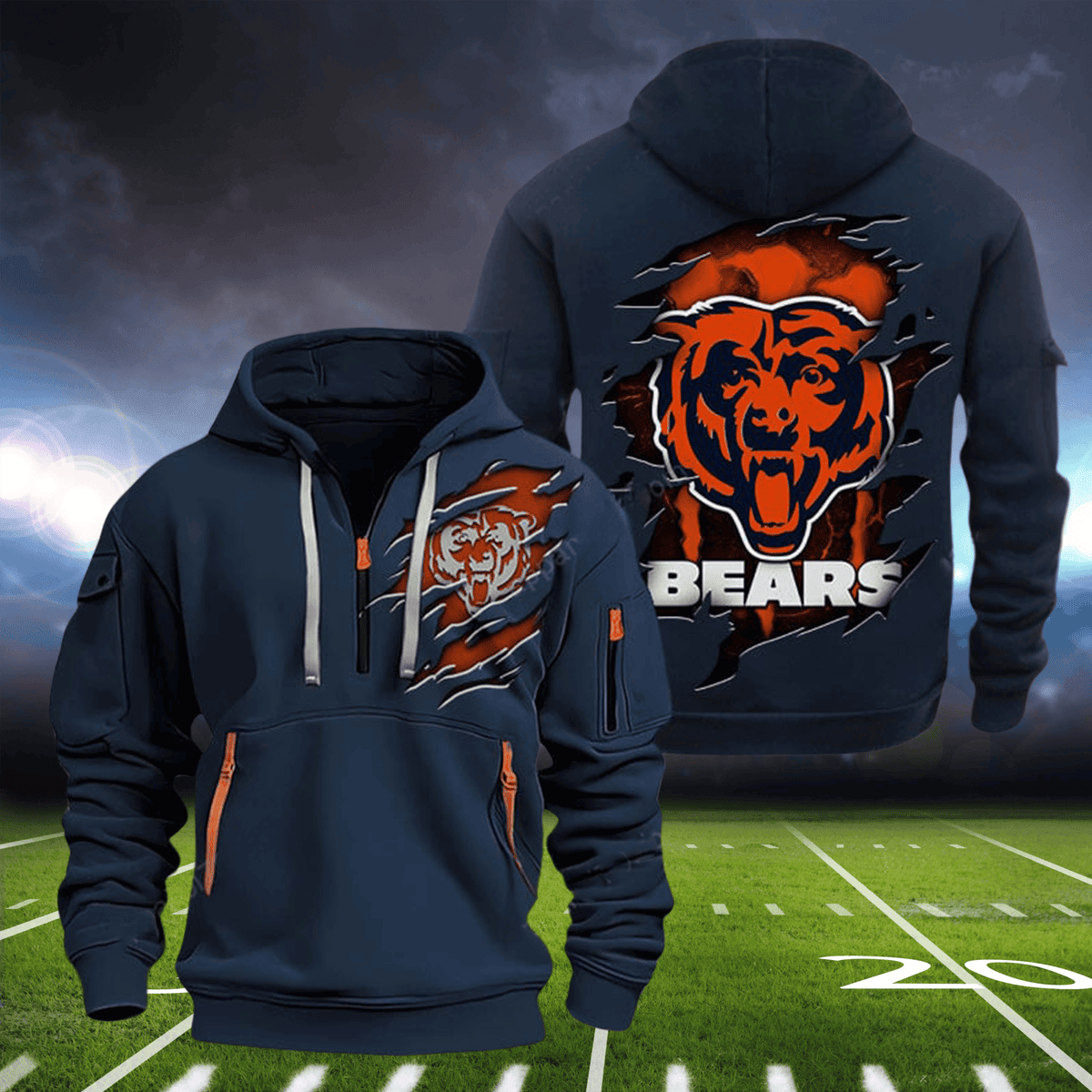 Chicago Bears Heavy Hoodie AZHEAVYHD005