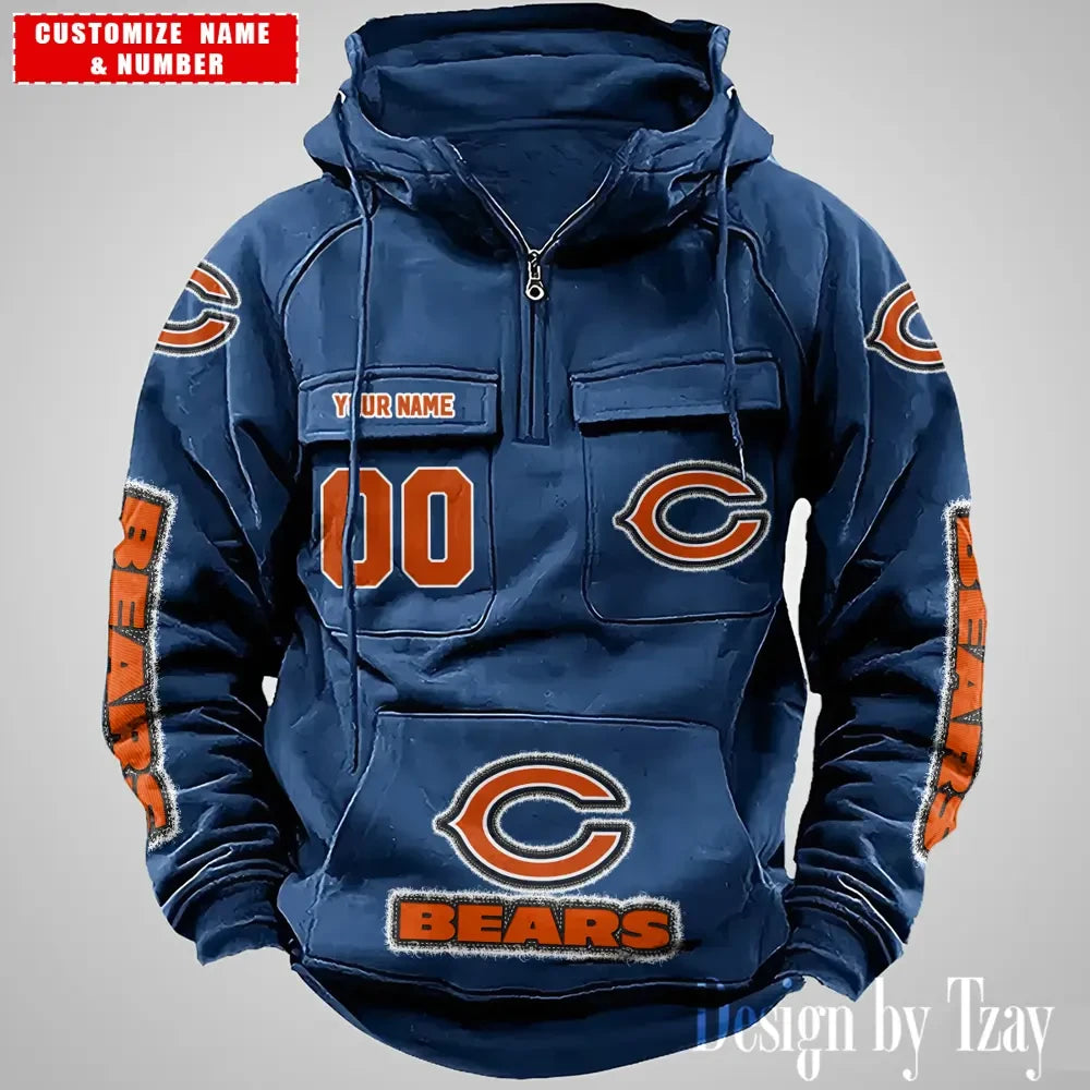Chicago Bears Drawstring Vintage Men Hoodies AZVMHD612