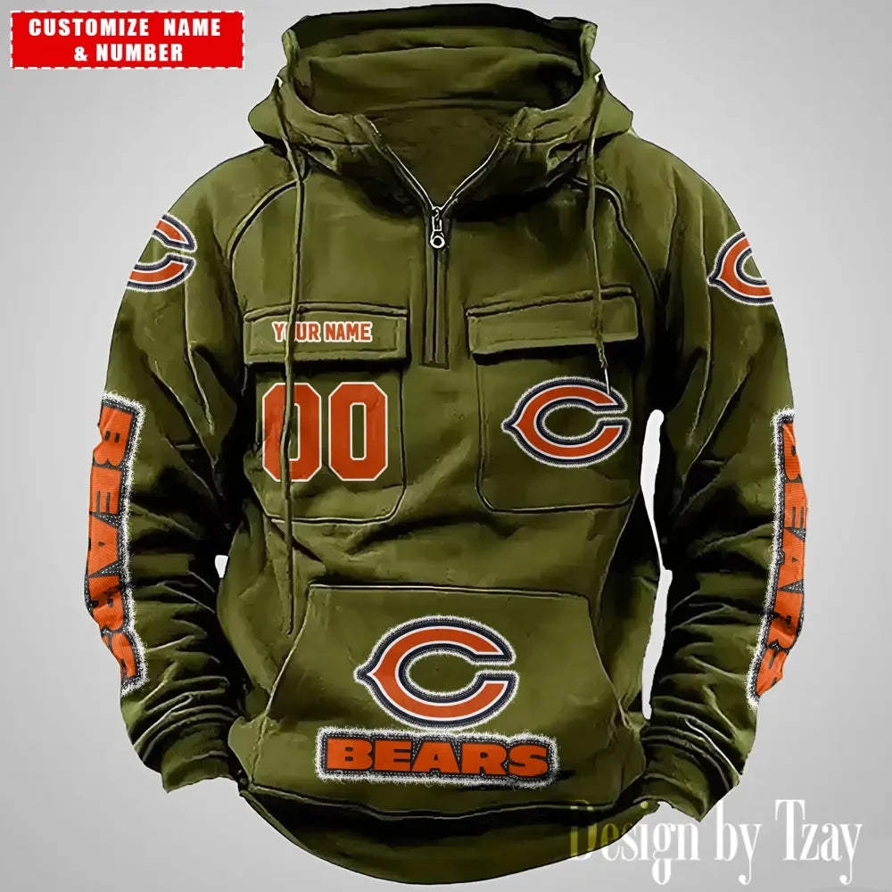 Chicago Bears Drawstring Vintage Men Hoodies AZVMHD612