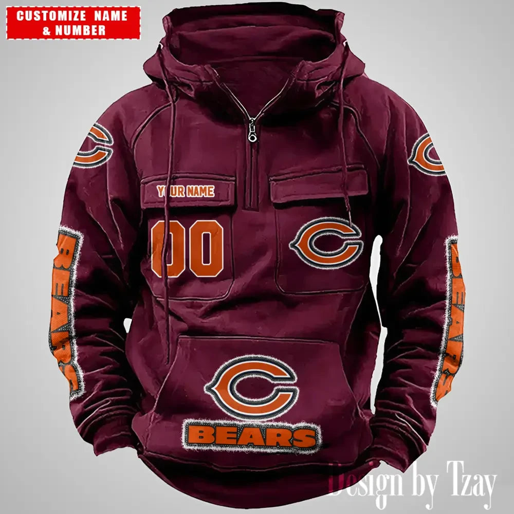 Chicago Bears Drawstring Vintage Men Hoodies AZVMHD612