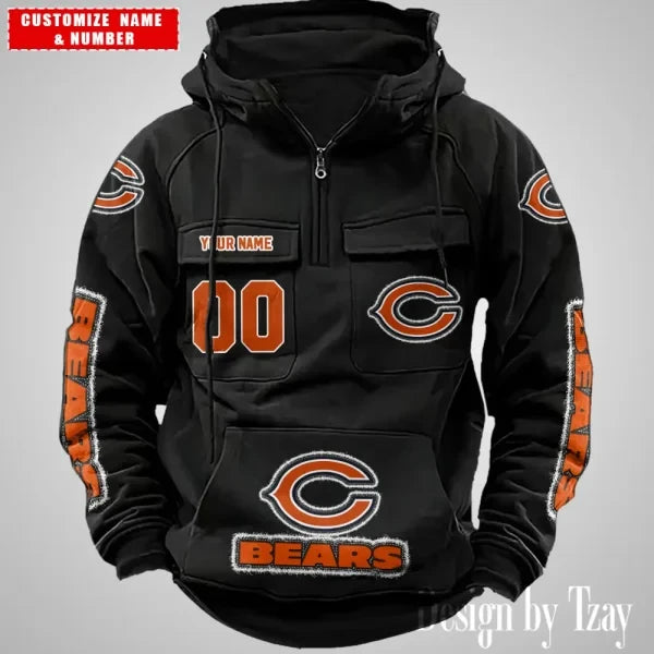 Chicago Bears Drawstring Vintage Men Hoodies AZVMHD612