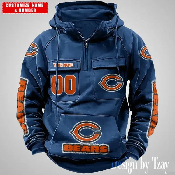 Chicago Bears Drawstring Vintage Men Hoodies AZVMHD612