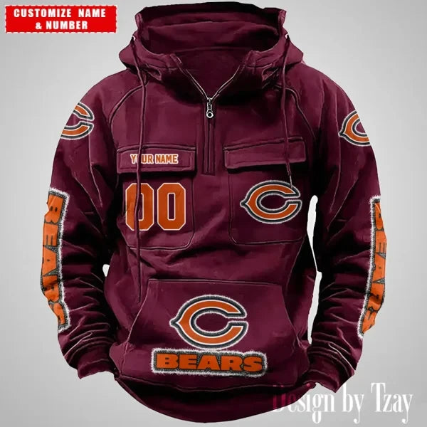 Chicago Bears Drawstring Vintage Men Hoodies AZVMHD612