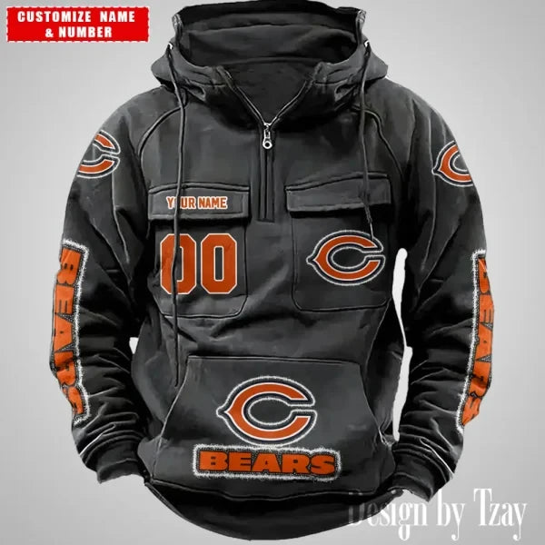 Chicago Bears Drawstring Vintage Men Hoodies AZVMHD612