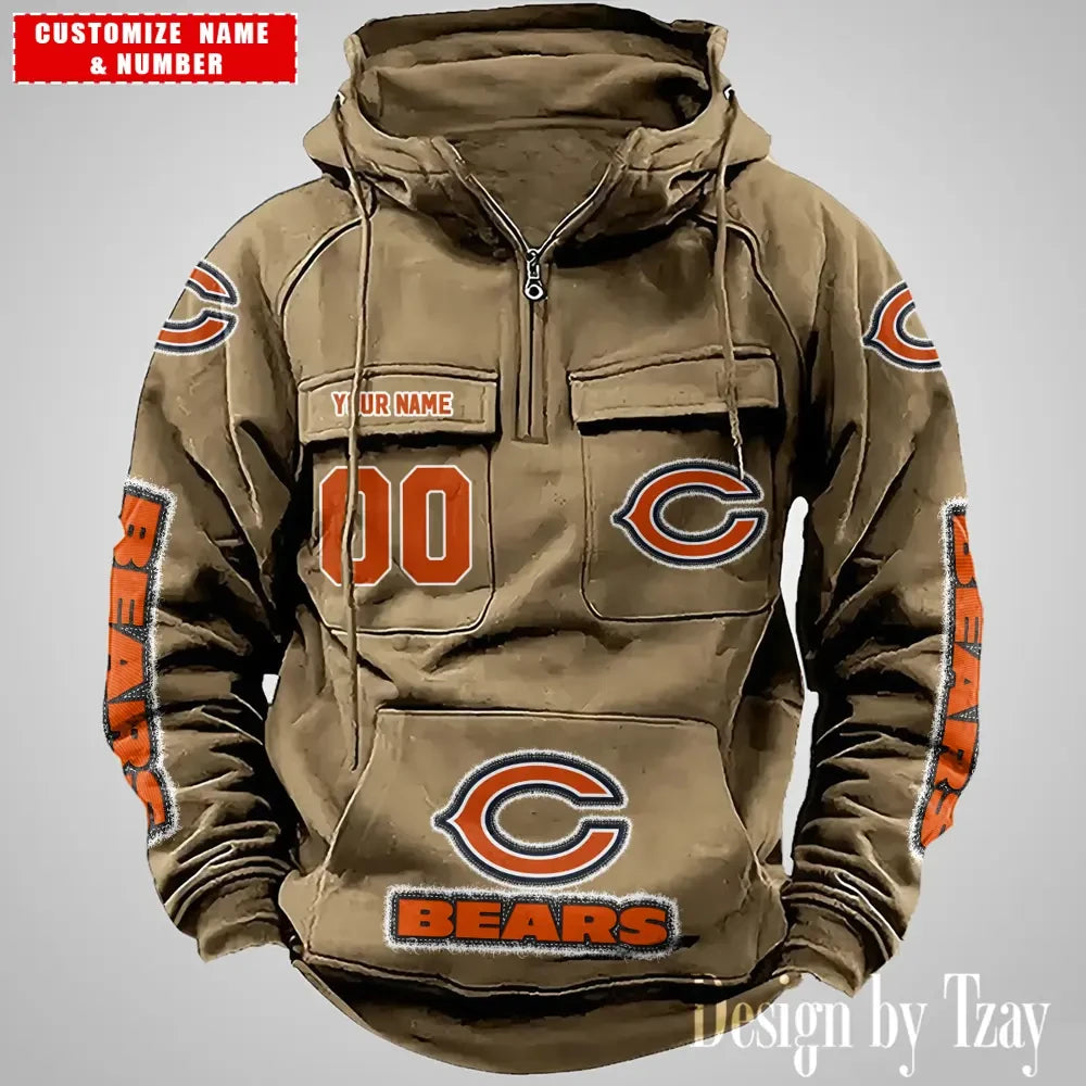 Chicago Bears Drawstring Vintage Men Hoodies AZVMHD612