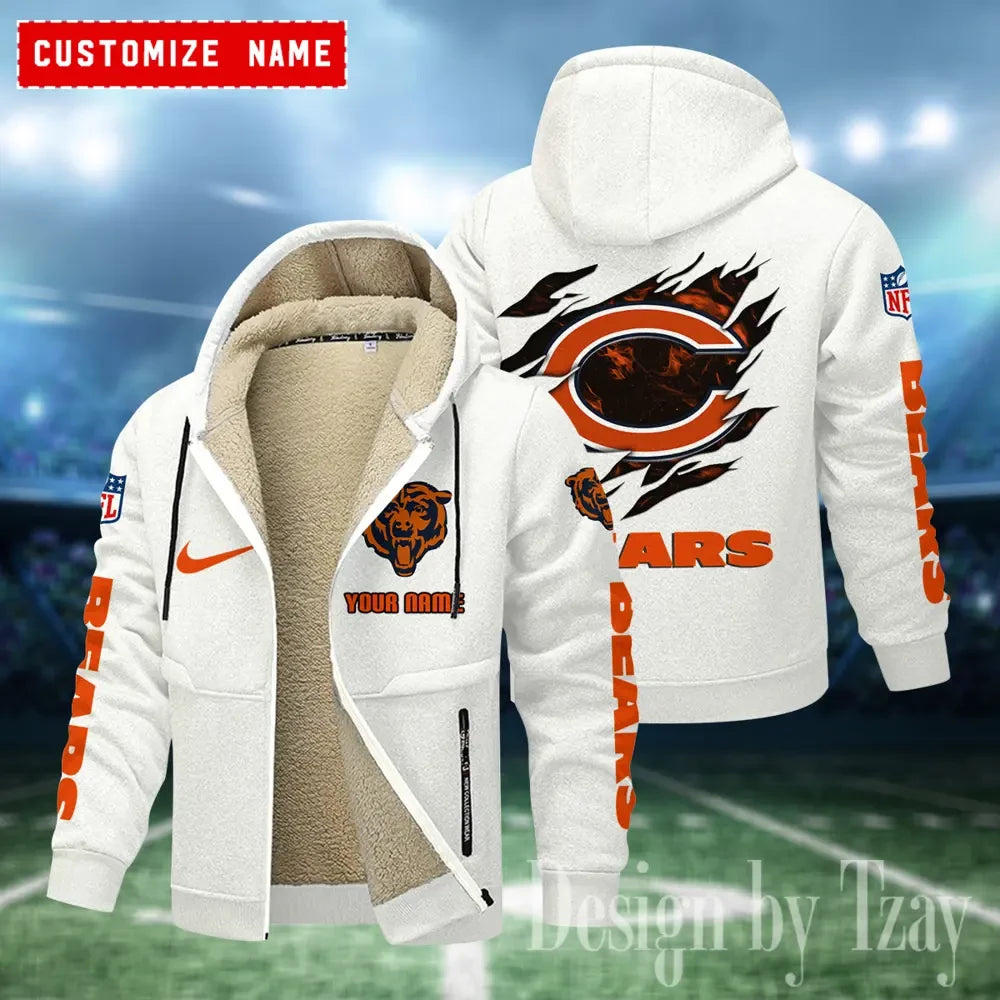 Chicago Bears Hoodies Zip Velvet Coat ANZTZH071
