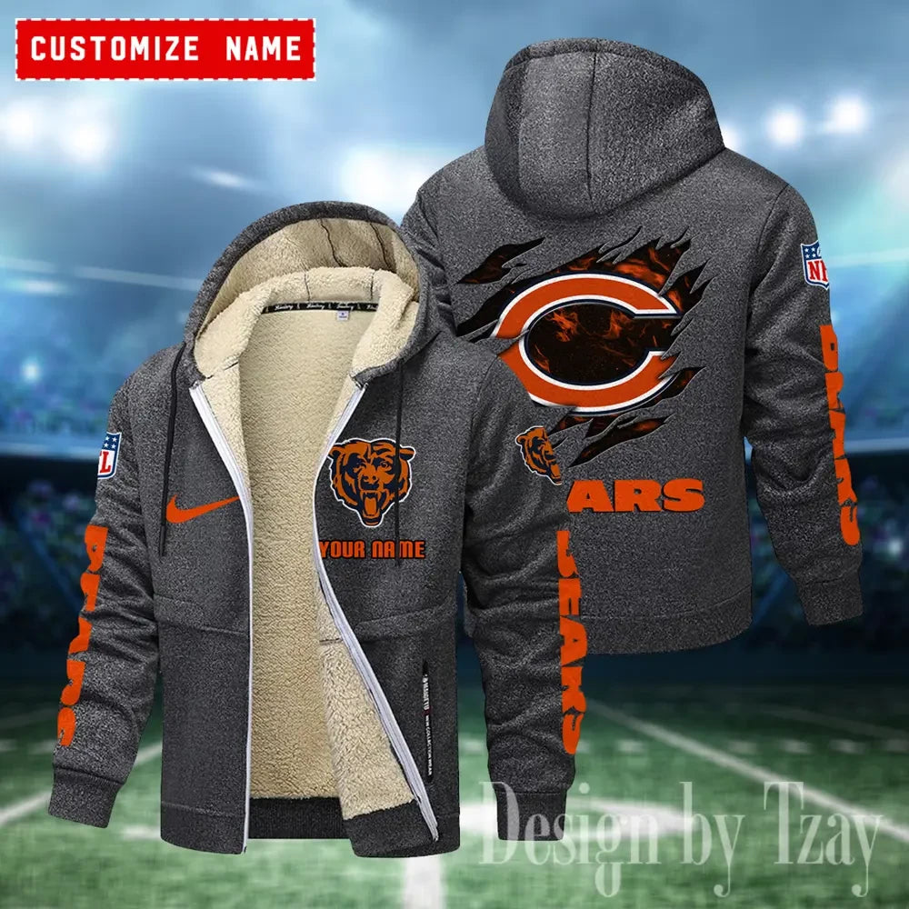 Chicago Bears Hoodies Zip Velvet Coat ANZTZH071