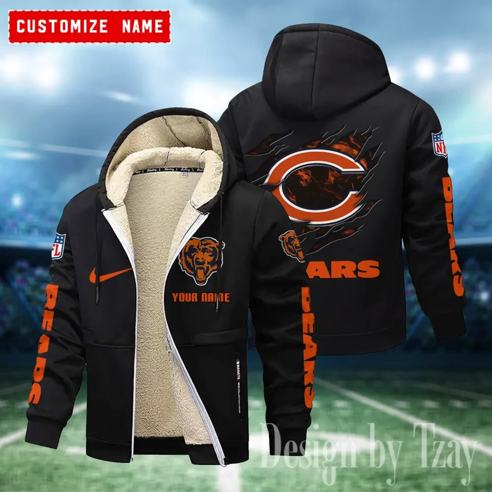 Chicago Bears Hoodies Zip Velvet Coat ANZTZH071