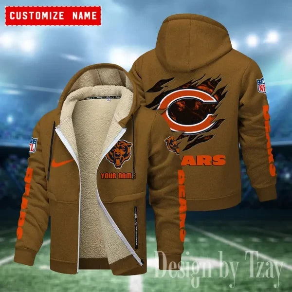 Chicago Bears Hoodies Zip Velvet Coat ANZTZH071