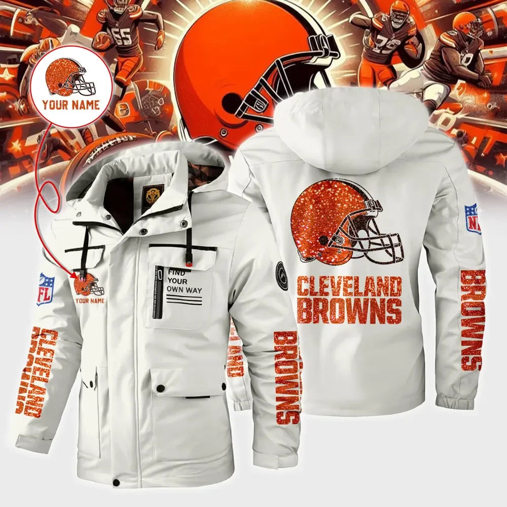 Cleveland Browns Personalized Winter Windbreaker Jacket ANZWWJ008