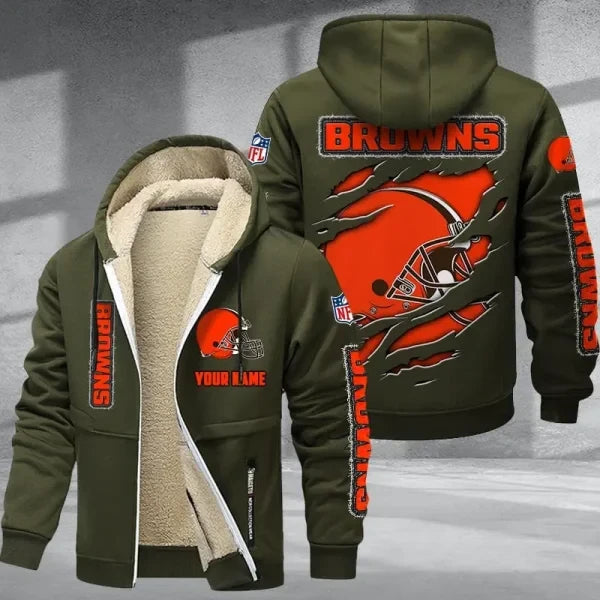 Cleveland Browns DMTZ0361 Premium Thick Zip-Up Hoodie