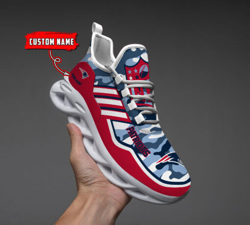 New England Patriots Personalized Yezy Running Sneakers BG223