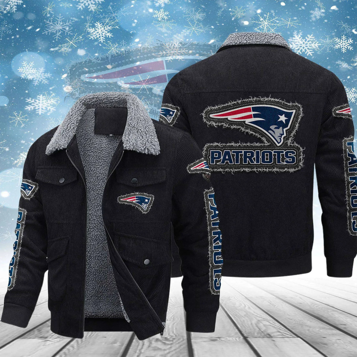 New England Patriots Men's Thickened Corduroy Jacket ANZVITCJ021