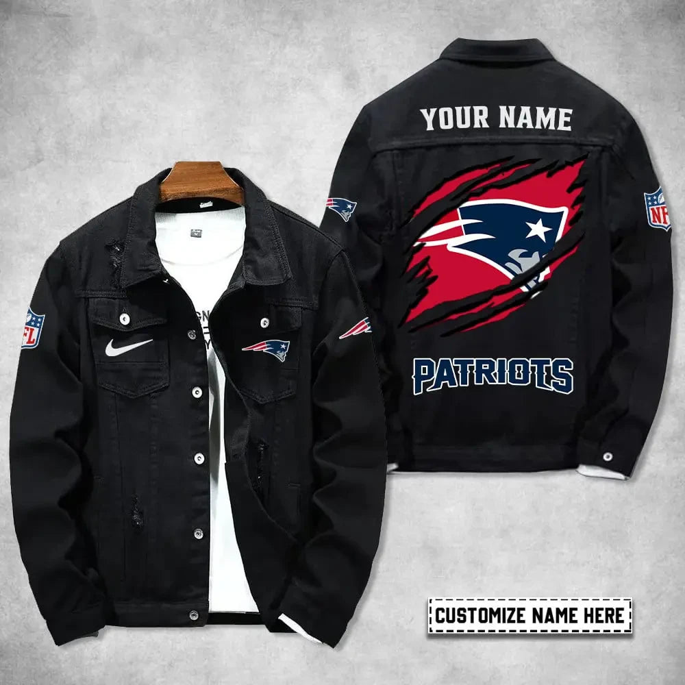 New England Patriots Personalized Premium Denim Jacket S9DJ078