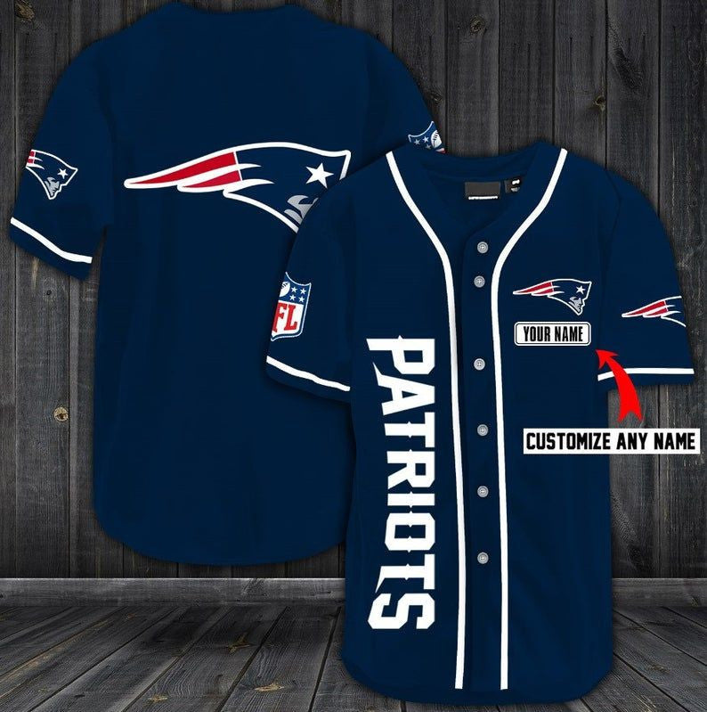 New England Patriots Personalized Baseball Jersey Shirt 47