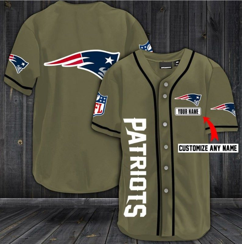 New England Patriots Personalized Baseball Jersey Shirt 47