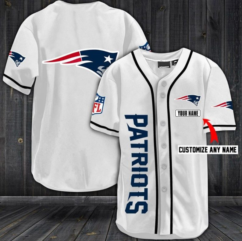 New England Patriots Personalized Baseball Jersey Shirt 47