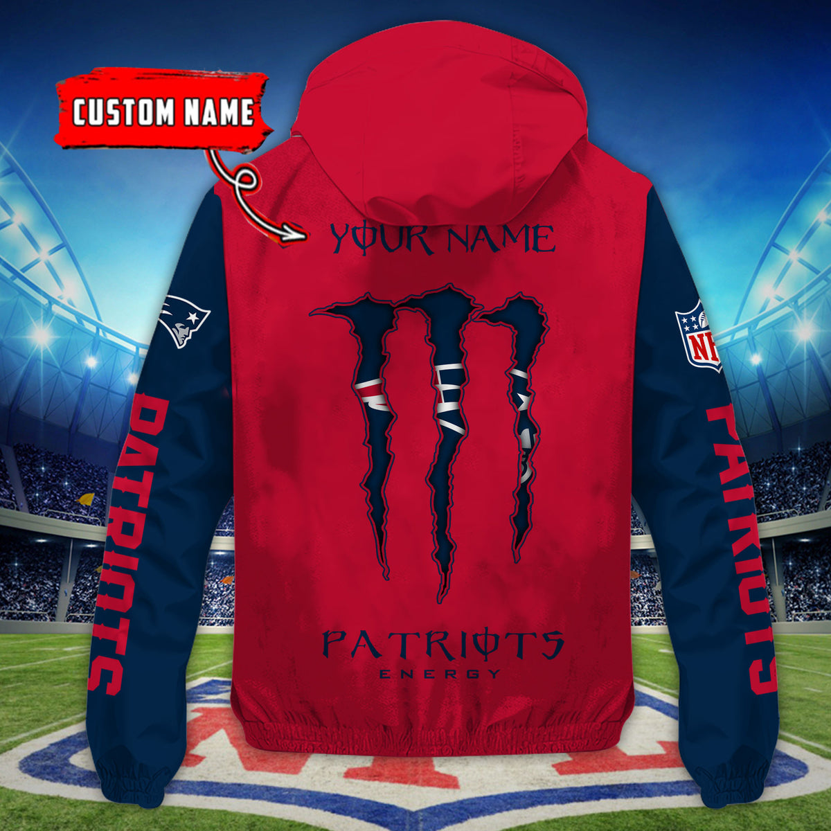 New England Patriots Custom Windbreaker Outdoor Jacket Sport Fan Gift SPTWJACKET054