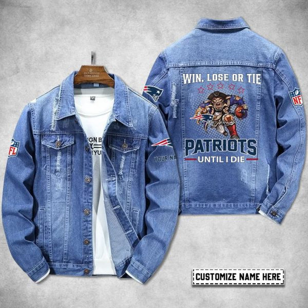 New England Patriots Personalized Premium Denim Jacket S9DJ058