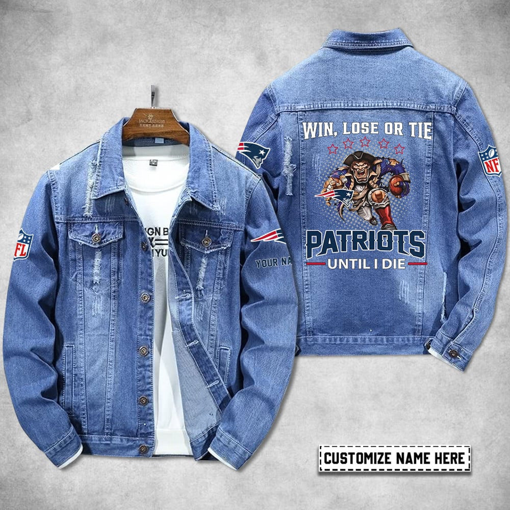 New England Patriots Personalized Premium Denim Jacket S9DJ058