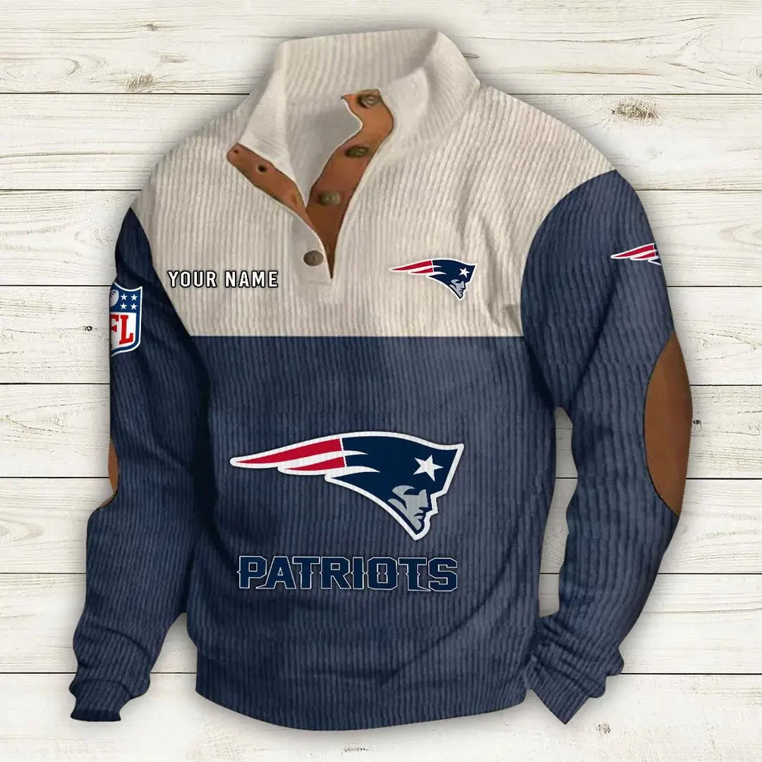 New England Patriots Double Stand Collar Sport Hoodie S9DBSCH1017