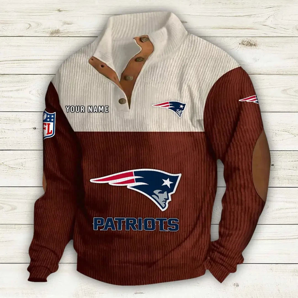 New England Patriots Double Stand Collar Sport Hoodie S9DBSCH1017