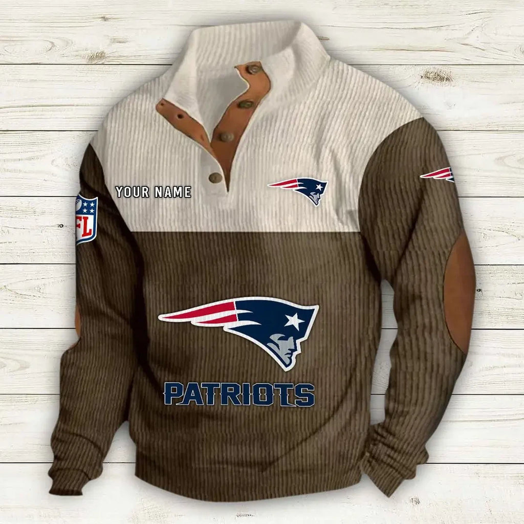 New England Patriots Double Stand Collar Sport Hoodie S9DBSCH1017
