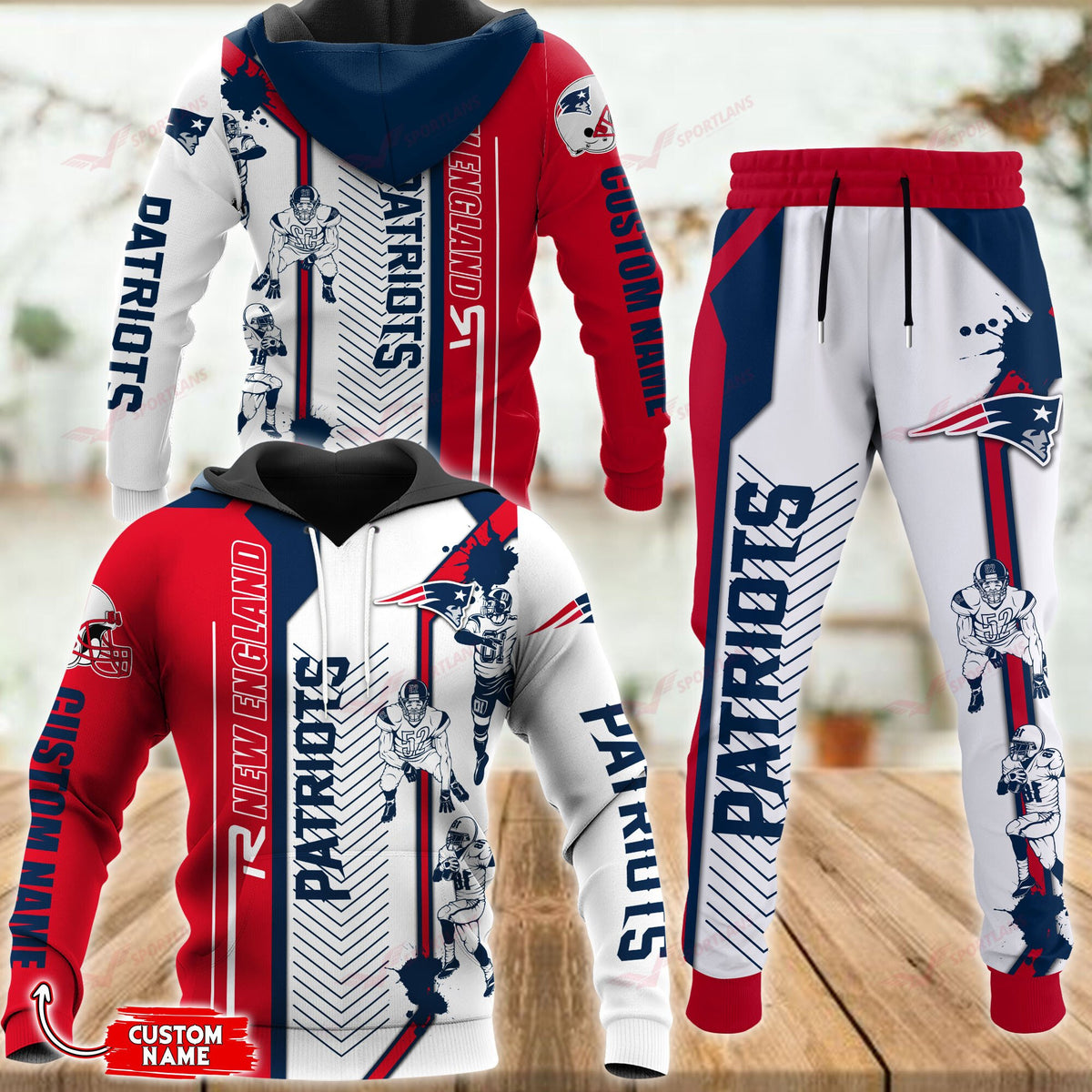 New England Patriots Personalized Hoodie and Joggers BB622