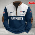 S9MPZNS189-New England Patriots Premium Personalized Game-Day Quarter-Zip