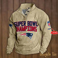 SPTS9DBSCH306 New England Patriots Premium Stand-Collar Game-Day Pullover - Engineered Warmth & Personalized Names DV8