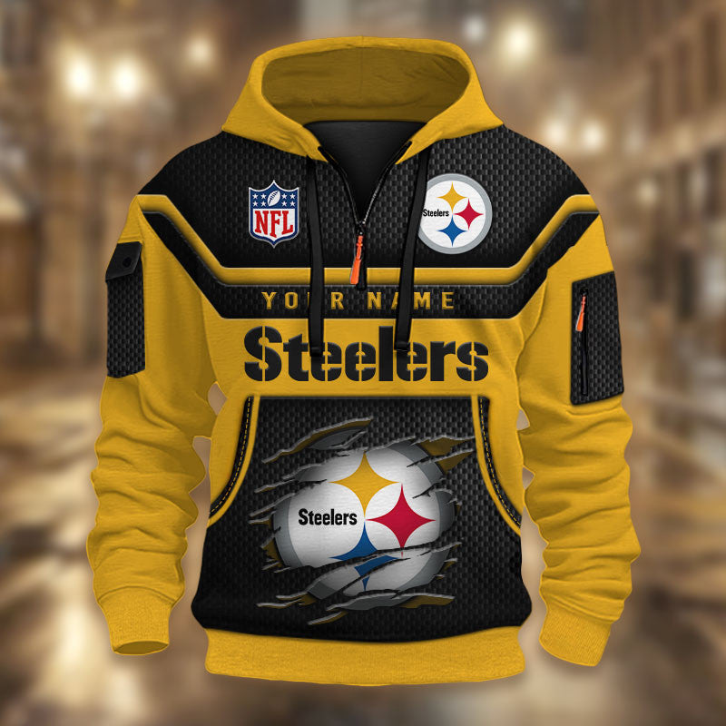 Pittsburgh Steelers DMHT2384 3D Half-zip Hoodie