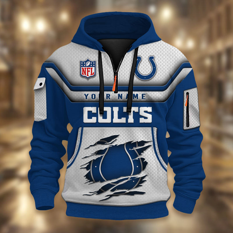 Indianapolis Colts DMHT2371 3D Half-zip Hoodie