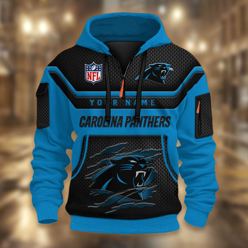 Carolina Panthers DMHT2362 3D Half-zip Hoodie