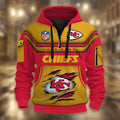 Kansas City Chiefs DMHT2373 3D Half-zip Hoodie