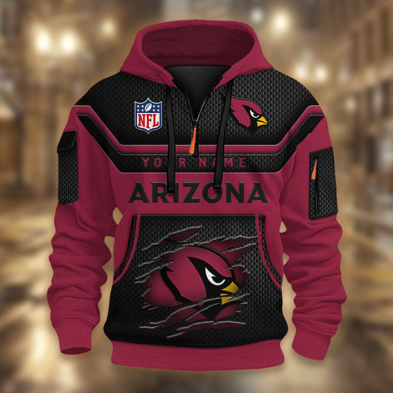 Arizona Cardinals DMHT2358 3D Half-zip Hoodie